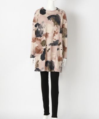 【SALE（伊勢丹）】＜indigo＞ 大きいサイズ &starf;アート柄チュニックワンピース(G17402F)(クローバー) ピンク 【三越・伊勢丹/公式】