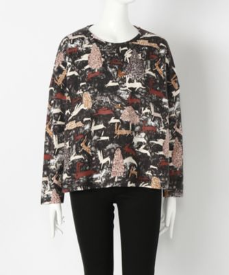 【SALE（伊勢丹）】＜indigo＞ 大きいサイズ &starf;アニマルモチーフショートプルオーバー(G17405F)(クローバー) グレー 【三越・伊勢丹/公式】