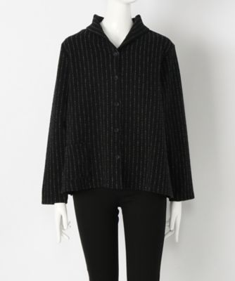 【SALE（伊勢丹）】＜indigo＞ 大きいサイズ &starf;ストライプ柄ショートカーディガン(G17406F)(クローバー) ブラック 【三越・伊勢丹/公式】