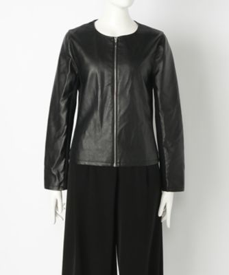 【SALE（伊勢丹）】＜Human 2nd Occasion＞ 大きいサイズ &starf;合皮ジャケット(71-1574)(クローバー) ブラック 【三越・伊勢丹/公式】