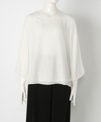 【SALE（伊勢丹）】＜Human 2nd Occasion＞ 大きいサイズ &starf;袖プリーツブラウス(71-1618)(クローバー) オフホワイト 【三越・伊勢丹/公式】