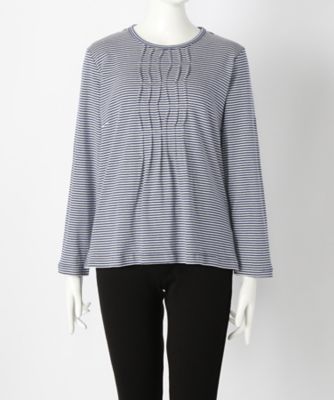 【SALE（伊勢丹）】＜Beach Cafe＞ 大きいサイズ &starf;ボーダーTシャツ(80494)(クローバー) ネイビー(75) 【三越・伊勢丹/公式】