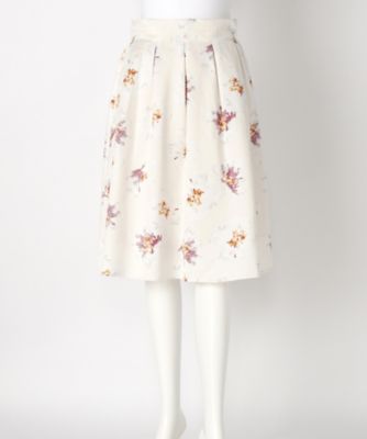 【SALE（伊勢丹）】＜Human 2nd Occasion＞ 大きいサイズ &starf;グログラン花柄プリントスカート(71-1865)(クローバー) グレー(04) 【三越・伊勢丹/公式】