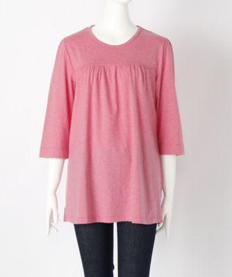 【SALE（伊勢丹）】＜Beach Cafe＞ 大きいサイズ &starf;無地カット アンド ソーンチュニック(71066)(クローバー) ピンク(12) 【三越・伊勢丹/公式】