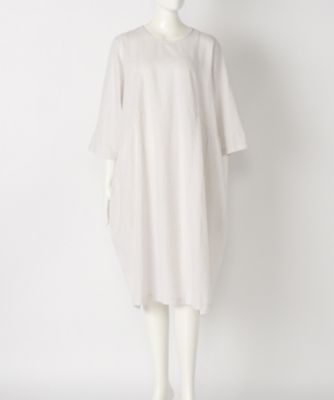 【SALE（伊勢丹）】＜indigo＞ 大きいサイズ &starf;綿麻シャンブレー七分袖ワンピース(G17335F)(クローバー) オフホワイト(01) 【三越・伊勢丹/公式】