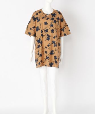 【SALE（伊勢丹）】＜indigo＞ 大きいサイズ &starf;スラブコットン花柄チュニックカット アンド ソーン(G17005F)(クローバー) オレンジ(20) 【三越・伊勢丹/公式】