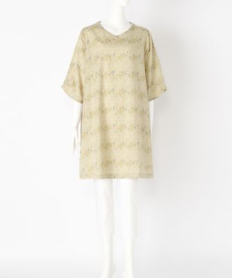 【SALE（伊勢丹）】＜indigo＞ 大きいサイズ &starf;スラブコットンボトル柄ワンピース(G17016F)(クローバー) ベージュ(33) 【三越・伊勢丹/公式】