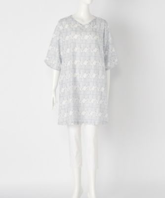 【SALE（伊勢丹）】＜indigo＞ 大きいサイズ &starf;スラブコットンボトル柄ワンピース(G17016F)(クローバー) オフホワイト(01) 【三越・伊勢丹/公式】