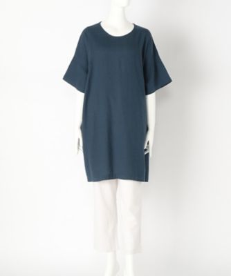 【SALE（伊勢丹）】＜indigo＞ 大きいサイズ &starf;綿麻ジャカードワンピース(G17324F)(クローバー) ネイビー(75) 【三越・伊勢丹/公式】