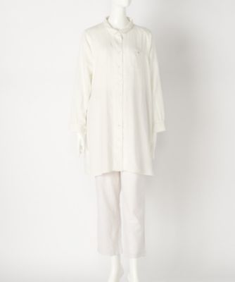 【SALE（伊勢丹）】＜indigo＞ 大きいサイズ &starf;綿麻ジャカードシャツワンピース(G17325F)(クローバー) オフホワイト(01) 【三越・伊勢丹/公式】