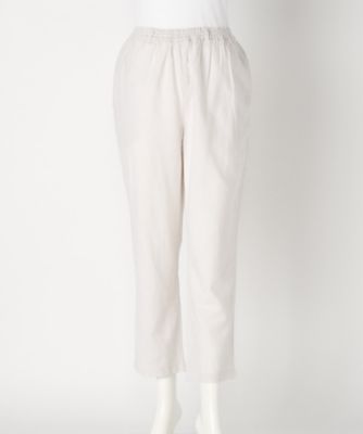 【SALE（伊勢丹）】＜indigo＞ 大きいサイズ &starf;綿麻シャンブレーひざ下ほっそりパンツ(G17338L)(クローバー) オフホワイト(01) 【三越・伊勢丹/公式】