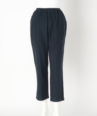 【SALE（伊勢丹）】＜indigo＞ 大きいサイズ &starf;綿麻シャンブレーひざ下ほっそりパンツ(G17338L)(クローバー) ネイビー(75) 【三越・伊勢丹/公式】