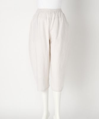 【SALE（伊勢丹）】＜indigo＞ 大きいサイズ &starf;綿麻シャンブレー短め丈パンツ(G17339F)(クローバー) オフホワイト(01) 【三越・伊勢丹/公式】