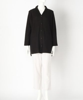 【SALE（伊勢丹）】＜indigo＞ 大きいサイズ &starf;コットンガーゼ風編みロングカーディガン(G17408F)(クローバー) ブラック(05) 【三越・伊勢丹/公式】