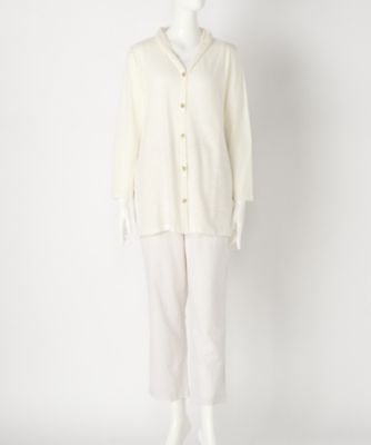 【SALE（伊勢丹）】＜indigo＞ 大きいサイズ &starf;コットンガーゼ風編みロングカーディガン(G17408F)(クローバー) オフホワイト(01) 【三越・伊勢丹/公式】