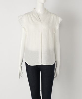 【SALE（伊勢丹）】＜Human 2nd Occasion＞ 大きいサイズ &starf;フレンチリネンブラウスV衿(72-1613)(クローバー) オフホワイト(01) 【三越・伊勢丹/公式】