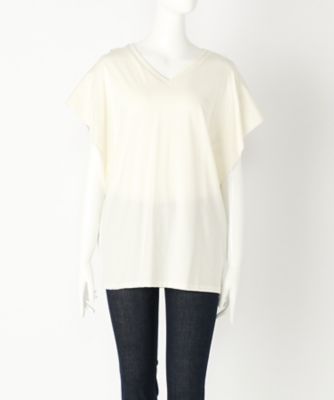 【SALE（伊勢丹）】＜Human 2nd Occasion＞ 大きいサイズ &starf;シルケット綿 V衿ブラウス(72-1741)(クローバー) オフホワイト(01) 【三越・伊勢丹/公式】