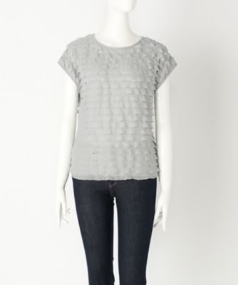 【SALE（伊勢丹）】＜Human 2nd Occasion＞ 大きいサイズ &starf;リボンダンス フレンチ袖カット アンド ソーン(72-1772)(クローバー) グレージュ(04) 【三越・伊勢丹/公式】