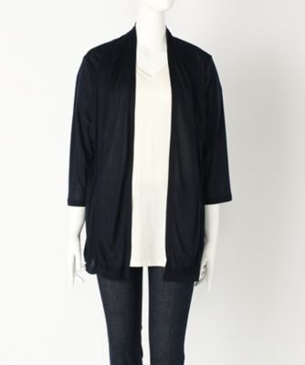 【SALE（伊勢丹）】＜Human 2nd Occasion＞ 大きいサイズ &starf;テンセルシルク トッパーカーディガン(72-1774)(クローバー) ネイビー(75) 【三越・伊勢丹/公式】