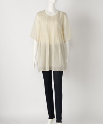 【SALE（伊勢丹）】＜バンブーハウス/BAMBOO HOUSE＞ 大きいサイズ &starf;コットンシャンブレー刺繍チュニックカット アンド ソーン(S-16015-PA)(クローバー) ナチュラル(01) 【三越・伊勢丹/公式】