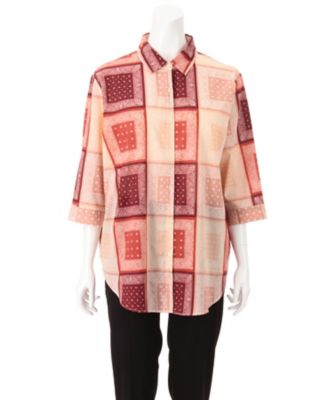 【SALE（伊勢丹）】＜Rich Noble＞ 大きいサイズ &starf;バンダナ柄ブラウス(7711)(クローバープラス) ピンク 【三越・伊勢丹/公式】