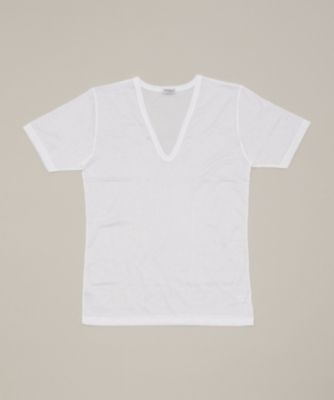 ＜ヅィメリー/Zimmerli＞ VネックTシャツ(252/8124) 01・ホワイト 【三越・伊勢丹/公式】
