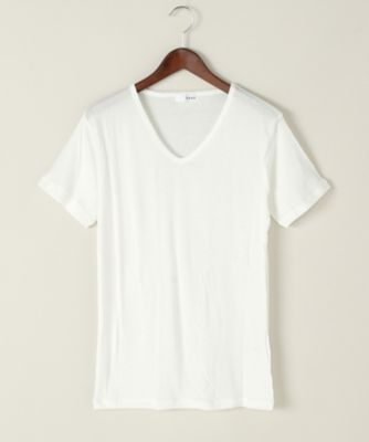 ＜ハーグ/HAAG＞ 半袖VネックTシャツ(HMU15S2) ホワイト 【三越・伊勢丹/公式】