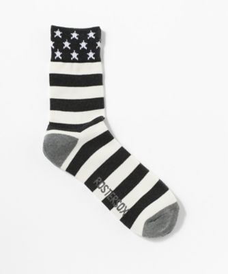 【SALE（三越）】＜ロスターソックス＞ 【S】カジュアルソックス(RS-47) ブラックボーダー 【三越・伊勢丹/公式】