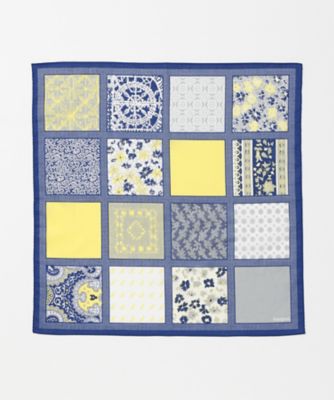 ＜manipuri＞ ハンカチ(Patchwork) ブルー 【三越・伊勢丹/公式】