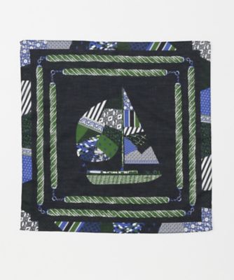 ＜manipuri＞ ハンカチ(PatchworkYacht) グリーン 【三越・伊勢丹/公式】