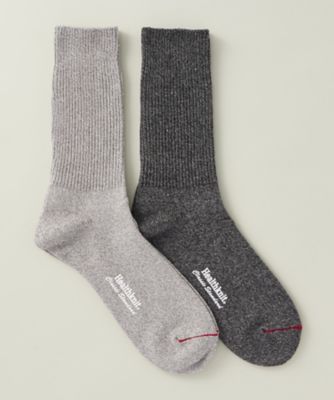 ＜ヘルスニット＞ 無地柄リブ/カジュアル靴下2足組(191-8001) C・グレー／チャコールグレー 【三越・伊勢丹/公式】