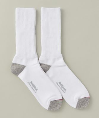 ＜ヘルスニット＞ 無地柄リブ/カジュアル靴下2足組(191-8001) A・ホワイト／ホワイト 【三越・伊勢丹/公式】