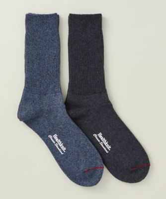 ＜ヘルスニット＞ 無地柄リブ/カジュアル靴下2足組(191-8001) B・ネイビー／ダークネイビー 【三越・伊勢丹/公式】