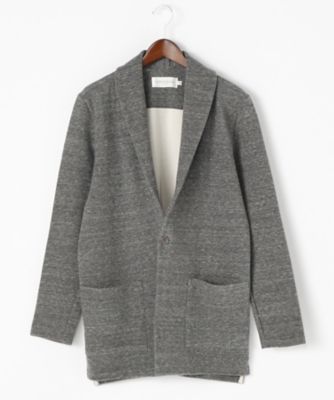 ＜ライフパック コレクション フロム カーリー＞ ショールカラー/リラクシングウェア/ストレッチダンボール(LPC-361SD) チャコールモク 【三越・伊勢丹/公式】