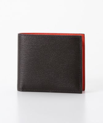 ＜ラルコバレーノ/L'arcobaleno＞ ゴート 二つ折り小銭入れ付財布(398) ダークブラウンxオレンジ 【三越・伊勢丹/公式】
