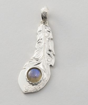 ＜ロノ/Lono＞ ペンダントヘッド フェザー(LN34+Labradrite) 【三越・伊勢丹/公式】