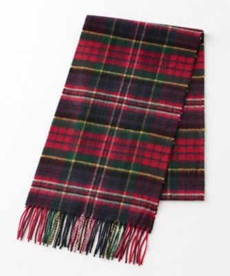 ＜ジョンストンズ/johnstons＞ カシミヤマフラー(MJO7F/S/WA16 check) レッド 【三越・伊勢丹/公式】