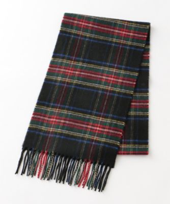 ＜ジョンストンズ/johnstons＞ カシミヤマフラー(MJO7F/S/WA16 check) ブラックスチュワート 【三越・伊勢丹/公式】