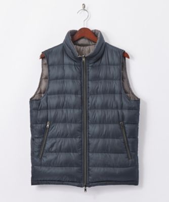 ＜ヘルノ/HERNO＞ ダウンジレリバーシブル(72/PI0200U/12020) ネイビーxグレー 【三越・伊勢丹/公式】