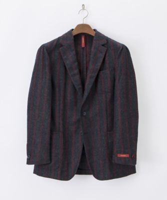 ＜エルネスト＞ 【紳士大きいサイズ】ジャケット(B3220) ワインxマルチ 【三越・伊勢丹/公式】