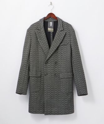 【SALE（伊勢丹）】＜アップトゥーワン＞ 【S】ピークド柄コート(3-DOPPIOEC464) ブラック／ホワイト 【三越・伊勢丹/公式】