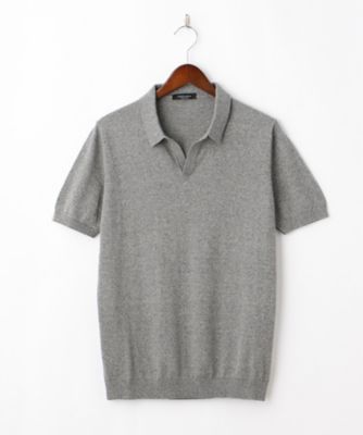 ＜ロベルト・コリーナ/ROBERTO COLLINA＞ 三越伊勢丹限定イタリアインポート半袖スキッパー衿ポロシャツ(2-RT25025K) グレー 【三越・伊勢丹/公式】