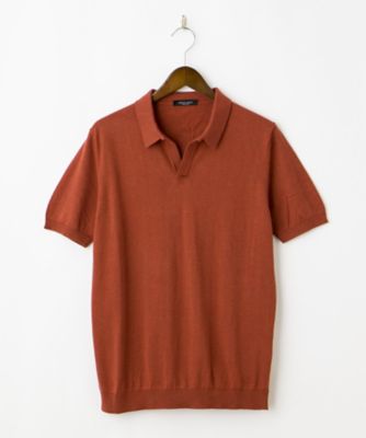 ＜ロベルト・コリーナ/ROBERTO COLLINA＞ 三越伊勢丹限定イタリアインポート半袖スキッパー衿ポロシャツ(2-RT25025K) ワイン 【三越・伊勢丹/公式】