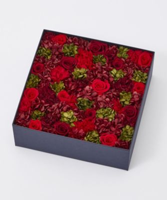 ＜ニコライバーグマン/Nicolai Bergmann＞ 【伊勢丹オンラインストア限定】プリザーブドフラワーボックス(レッド) L 【三越・伊勢丹/公式】