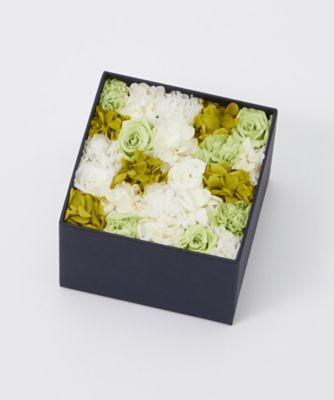 ＜ニコライバーグマン/Nicolai Bergmann＞ 【伊勢丹オンラインストア限定】プリザーブドフラワーボックス(ホワイトxグリーン) S 【三越・伊勢丹/公式】