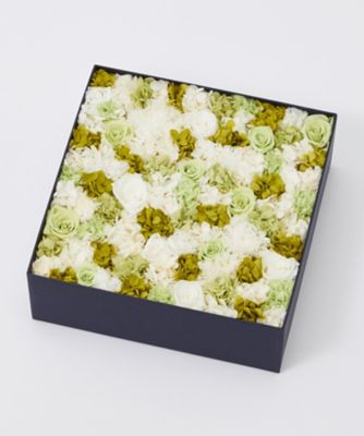 ＜ニコライバーグマン/Nicolai Bergmann＞ 【伊勢丹オンラインストア限定】プリザーブドフラワーボックス(ホワイトxグリーン) L 【三越・伊勢丹/公式】