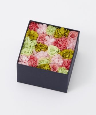 ＜ニコライバーグマン/Nicolai Bergmann＞ 【伊勢丹オンラインストア限定】プリザーブドフラワーボックス(ピンクxグリーン) S 【三越・伊勢丹/公式】