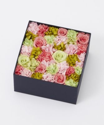＜ニコライバーグマン/Nicolai Bergmann＞ 【伊勢丹オンラインストア限定】プリザーブドフラワーボックス(ピンクxグリーン) M 【三越・伊勢丹/公式】