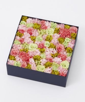 ＜ニコライバーグマン/Nicolai Bergmann＞ 【伊勢丹オンラインストア限定】プリザーブドフラワーボックス(ピンクxグリーン) L 【三越・伊勢丹/公式】