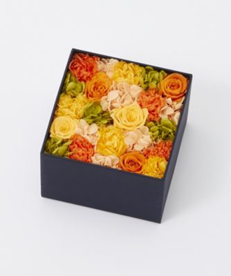 ＜ニコライバーグマン/Nicolai Bergmann＞ 【伊勢丹オンラインストア限定】プリザーブドフラワーボックス(オレンジ) S 【三越・伊勢丹/公式】